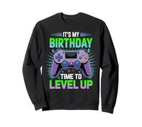 It's My Birthday Boy Time to Level Up Videogioco Regalo Ragazzi Felpa