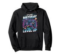 It's My Birthday Boy Time to Level Up Videogioco Regalo Ragazzi Felpa con Cappuccio