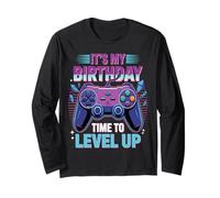 It's My Birthday Boy Time to Level Up Videogioco Regalo Ragazzi Maglia a Manica