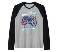 It's My Birthday Boy Time to Level Up Videogioco Regalo Ragazzi Maglia con Maniche Raglan