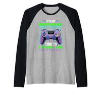 It's My Birthday Boy Time to Level Up Videogioco Regalo Ragazzi Maglia con Maniche Raglan