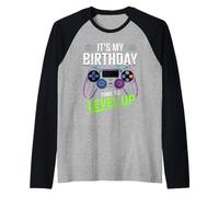 It's My Birthday Boy Time to Level Up Videogioco Regalo Ragazzi Maglia con Maniche Raglan