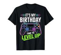It's My Birthday Boy Time to Level Up Videogioco Regalo Ragazzi Maglietta