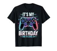 It's My Birthday Boy Time to Level Up Videogioco Regalo Ragazzi Maglietta