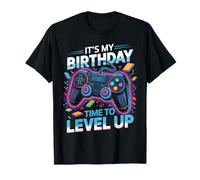 It's My Birthday Boy Time to Level Up Videogioco Regalo Ragazzi Maglietta