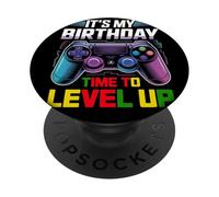 It's My Birthday Boy Time to Level Up Videogioco Regalo Ragazzi PopSockets PopGrip Adesivo