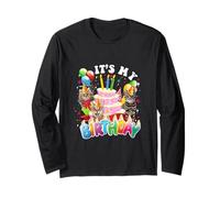 It's My Birthday Cat and Kitten Party Day Girl and Boy's Maglia a Manica