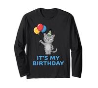 It's My Birthday Cat Maglia a Manica