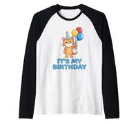 It's My Birthday Cat Maglia con Maniche Raglan