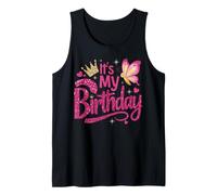 It's My Birthday - Corona per feste a forma di farfalla, per bambine, ragazze, donne, Canotta