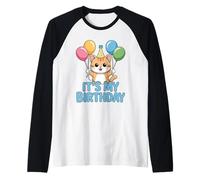 It's My Birthday Kawaii Cat Maglia con Maniche Raglan