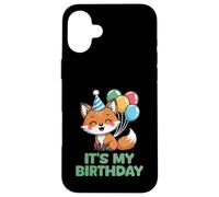 It's My Birthday Kawaii Fox Custodia per iPhone 16 Plus