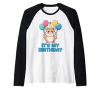 It's My Birthday Kawaii Hamster Maglia con Maniche Raglan