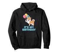 It's My Birthday Kawaii Shiba Inu Felpa con Cappuccio