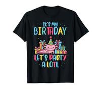 It's My Birthday Lets Party A Lotl Axolotl Ragazzi Ragazze Bambini Maglietta