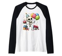 It's My Birthday Party Halloween Skeleton Birthday Toddler Maglia con Maniche Raglan