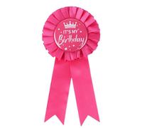 It's My Birthday Spilla, Distintivo con Nastro Raso Buon Compleanno Ideale Come Decorazione per Feste Compleanno Premi e Celebrazioni per Donne e Uomini(Rosa)