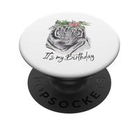 It's My Birthday Tiger Party Costume Figlia Ragazze Donne PopSockets PopGrip Adesivo