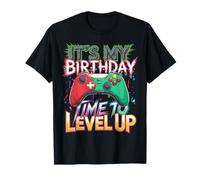 It's My Birthday Time to Level Up Videogiochi Gaming Uomini Ragazzi Maglietta