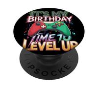 It's My Birthday Time to Level Up Videogiochi Gaming Uomini Ragazzi PopSockets PopGrip Adesivo