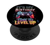 It's My Birthday Time to Level Up Videogiochi Gaming Uomini Ragazzi PopSockets PopGrip Adesivo