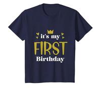 Its My First Birthday Maglietta, Bambini, Navy, 10 Anni