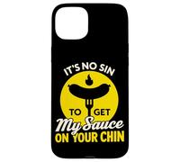 It's No Sin To Get My Sauce On Your Chin Divertente BBQ Carne Amante Custodia per iPhone 15 Plus