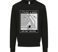 It's Not a Good Gamba Giorno Divertente Palestra Bodybuilding Uomo Felpa Jumper