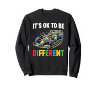 It's Ok To Be Different Autism Racing Car Awareness Felpa