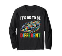 It's Ok To Be Different Autism Racing Car Awareness Maglia a Manica
