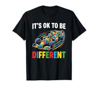 It's Ok To Be Different Autism Racing Car Awareness Maglietta