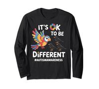 Its OK to Be Different Cute Parrot Autism Awareness Kids Maglia a Manica