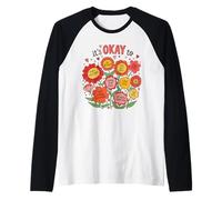 It's Ok To Be Different Grafica positiva di Motivazione del Fiore Maglia con Maniche Raglan