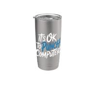 It's Ok To Punch Computers La rabbia del programmatore - Bicchiere termico in acciaio inox doppia parete