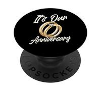 It's Our Anniversary for Husband Wife And Married Couples PopSockets PopGrip Adesivo