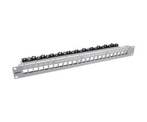 ITS Pannello patch a 24 vie, pannello vuoto Keystone, 19, 1U, grigio