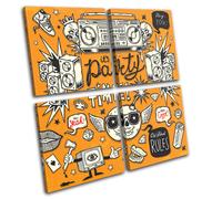 "It's Party Time" Illustration MULTI TELA parete arte foto stampa