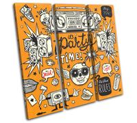 "It's Party Time" Illustration TREBLE TELA parete arte foto stampa