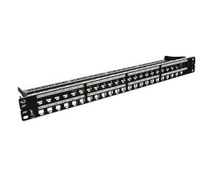 ITS Patch Panel 19 1U 48-porte, per RJ45 Snap-In Keystone, nero