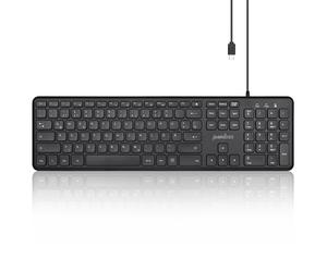 ITS Perixx PERIBOARD-210, DE, USB-C, cablato, tasti silenziosi, nero (German Lay