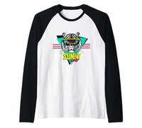 It's Sunny Days Cool Summer Vibes - T-Shirt con Grafica a Forma di Tigre Maglia con Maniche Raglan