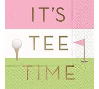It's Tee Time Cocktail Napkins - Fun Golf Design, Party Supplies, 16 Beverage Napkins