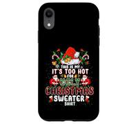 It's Too Hot For Ugly Christmas Sweater Santa Xmas Pajamas Custodia per iPhone XR