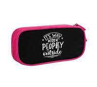 It's Way Too Peopley Outside Pencil Pouch Astuccio per matite portatile a doppio strato per ufficio e scuola di grande capacità