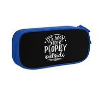 It's Way Too Peopley Outside Pencil Pouch Astuccio per matite portatile a doppio strato per ufficio e scuola di grande capacità