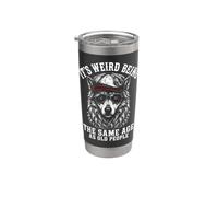 It's Weird Being the Same Age as Old People Wolf Aging Joke Bicchiere termico in acciaio inox doppia parete