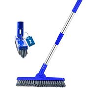 ITTAHO 2 Pezzi Spazzola per Fughe con Manico Lungo, Scrubber per Fughe Girevole - Spazzola per Puliscifughe con Manico Durevole Estensibile per Bagno, Vasca, Piastrelle, Battiscopa