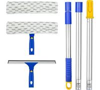 ITTAHO Raschietto per la pulizia dei vetri, raschietto da 30 cm e raschietto in microfibra da 28 cm con manico in acciaio inox, raschietto estensibile per vetri auto, 2 tamponi