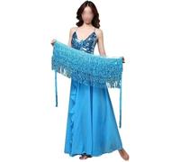 ITTRUH Gonna for Danza del Ventre, Sciarpa con Catena in Vita, Costume da Ballo, Cintura Nappe for la Pancia, Gonna Aderente, for(Blue)