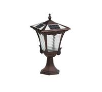 ITTRUH Luci da giardino, luci esterno, solari a colonna a LED retrò, vintage europee, resistenti alla pioggia, in metallo, palo alto, for strada